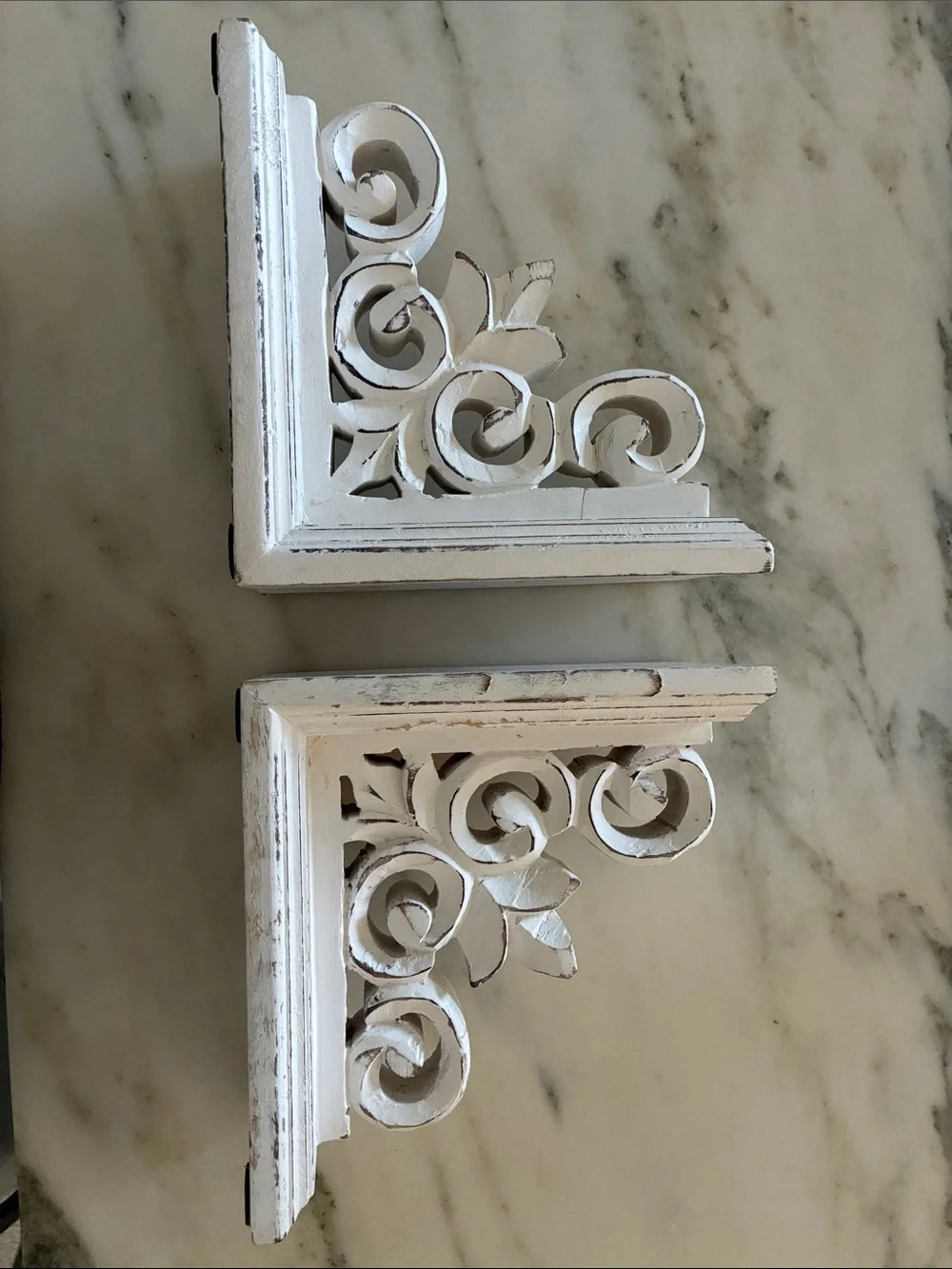 White Rustic Decorative Book Ends